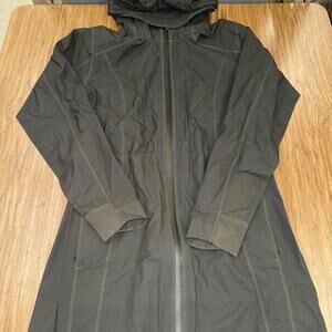 Kuhl Womens Jetstream Trench Rain Jacket Med Waterproof Hooded Packable